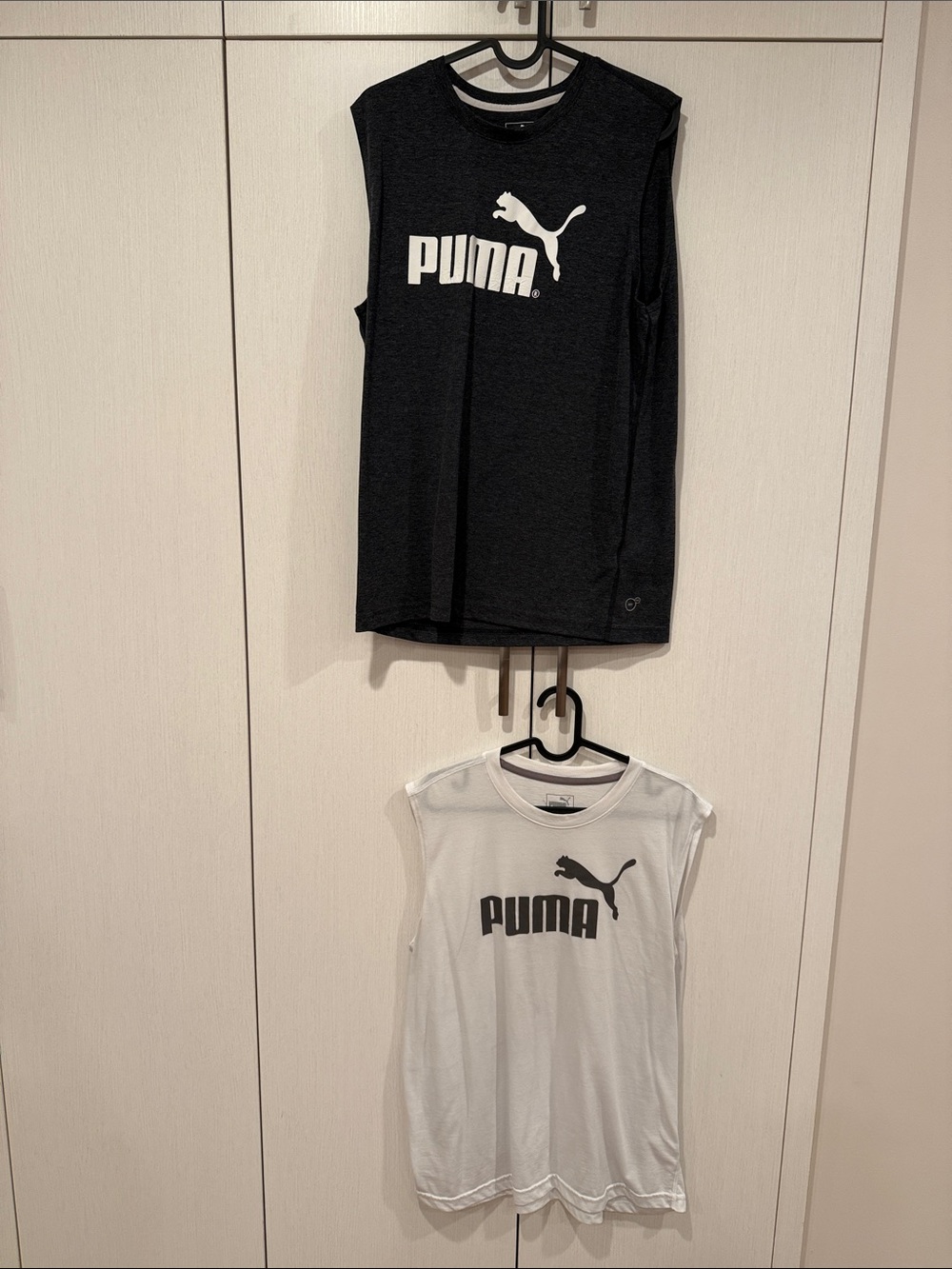 Puma Black & White Kids' Sleeveless Logo Tanks (2-Pack)